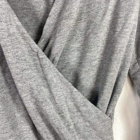 J. Crew Gray Long Sleeve Wrap Bodysuit in Size Medium. - Picture 6 of 12